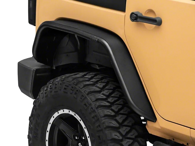 Jeep Tubular Fender Flares w/ Jeep Logo, Rear (2007-2018 Jeep Wrangler JK & JKU)