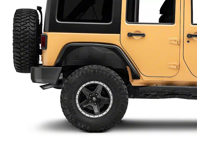 Jeep Tubular Fender Flares w/ Jeep Logo, Rear (2007-2018 Jeep Wrangler JK & JKU)