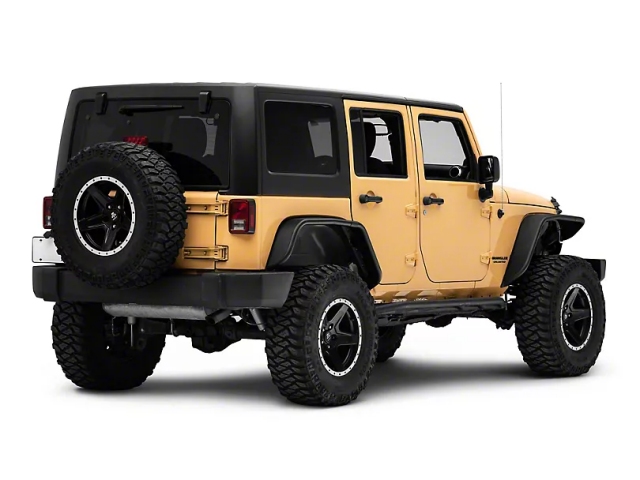 Jeep Tubular Fender Flares w/ Jeep Logo, Rear (2007-2018 Jeep Wrangler JK & JKU)