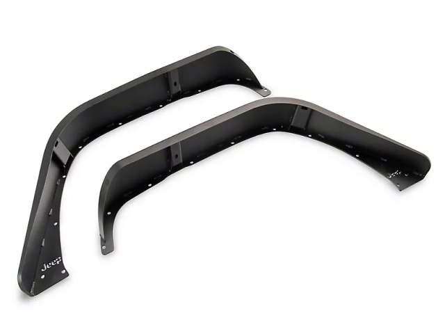 Jeep Tubular Slim Fender Flares w/ Jeep Logo, Front (2007-2018 Jeep Wrangler JK & JKU)