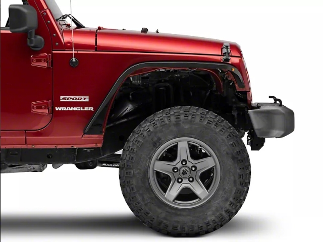 Jeep Tubular Slim Fender Flares w/ Jeep Logo, Front (2007-2018 Jeep Wrangler JK & JKU)