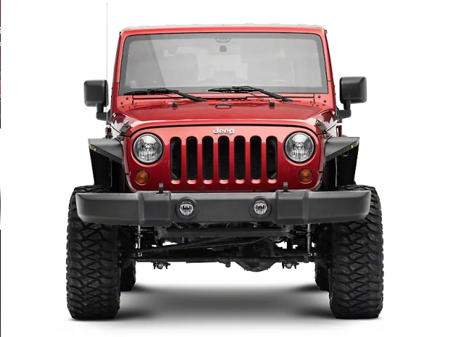 Jeep Tubular Slim Fender Flares w/ Jeep Logo, Front (2007-2018 Jeep Wrangler JK & JKU)