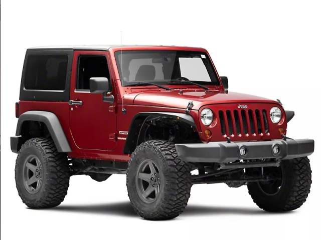 Jeep Tubular Slim Fender Flares w/ Jeep Logo, Front (2007-2018 Jeep Wrangler JK & JKU)