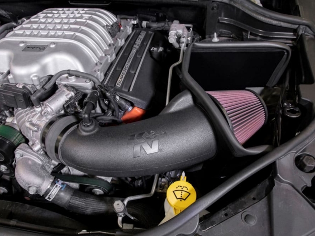 K&N 63 Series Aircharger Performance Air Intake System, Black (2018-2021 Dodge Durango SRT Hellcat & Jeep Grand Cherokee Trackhawk)