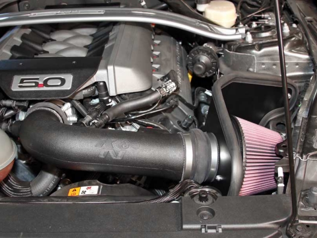 K&N 63 Series Aircharger Performance Air Intake System, Black (2015-2017 Ford Mustang GT)