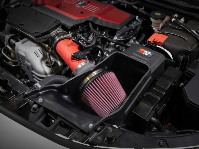 K&N 69 Series Typhoon Performance Air Intake System, Wrinkle Red (2023-2024 Honda Civic Type R & Acura Integra Type S)
