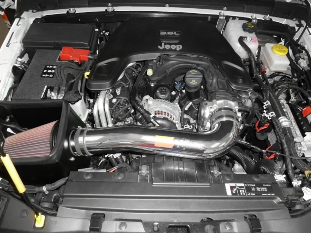 K&N 77 Series Performance Air Intake System, Polished (2018-2023 Jeep Wrangler JL & JLU & Gladiator JT 3.6L V6) - Click Image to Close