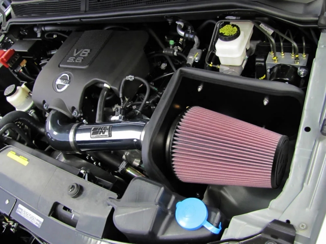 K&N 77 Series Performance Air Intake System, Polished (2004-2015 Nissan Titan 5.6L V8)