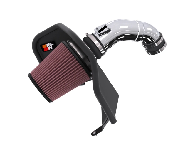 K&N 77 Series Performance Air Intake System, Bright Aluminized Metal (2024 Toyota Tacoma 2.4T I4)