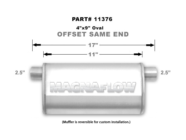 MagnaFlow 4" x 9" Oval Body Muffler - Click Image to Close