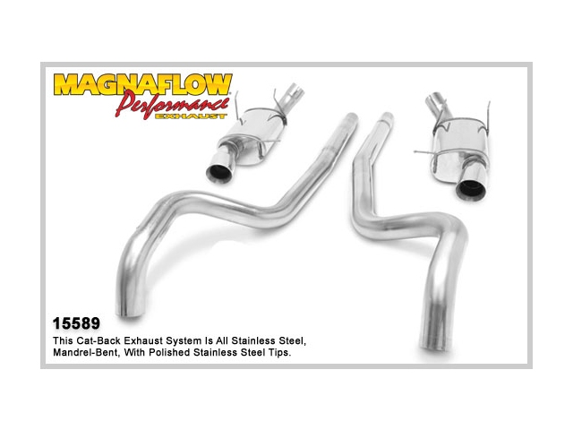 MagnaFlow 3" Cat-Back Exhaust, Street (2011-2012 Mustang GT & Shelby GT500) - Click Image to Close