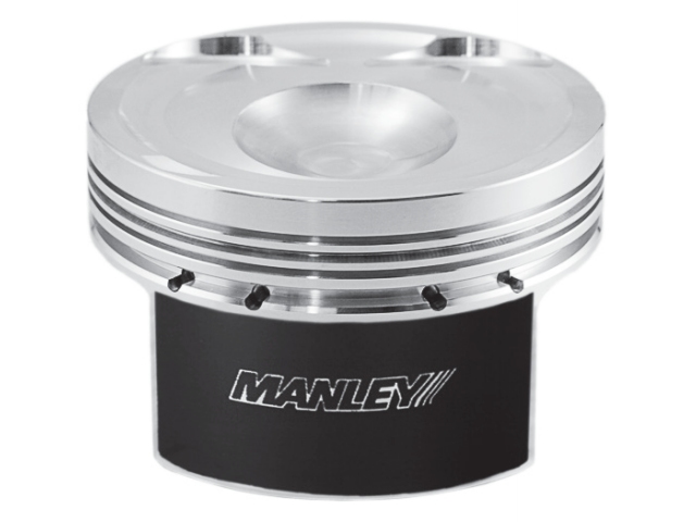 MANLEY PLATINUM SERIES Standard Pistons, -8.5cc DISH (9.0:1) [Bore Size 3.652" | Rod Length 6.011" | Stroke 3.413" | Compression Distance 1.239" | Piston Wt/Gms 411] (FORD 3.5L EcoBoost) - Click Image to Close