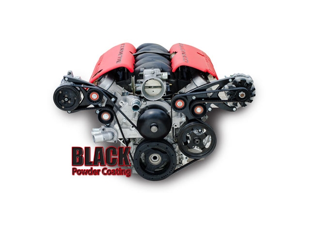 March Sport-Track LS Motor Serpentine System, Black [ALT | W/P | A/C | POWER STEERING]