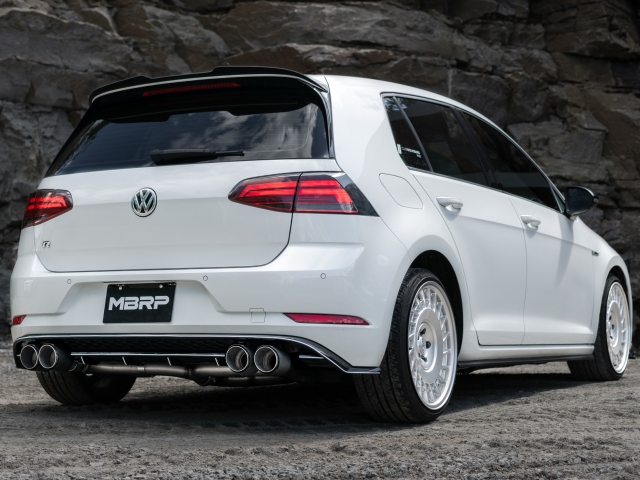 MBRP ARMOR PRO "RACE" Cat-Back Exhaust w/ Carbon Fiber Tips, 3"/2.5" (2015-2019 Volkswagon Golf R)
