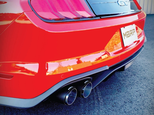 MBRP PRO SERIES Cat-Back Exhaust w/ Carbon Fiber Tips (2018-2020 Mustang GT) - Click Image to Close