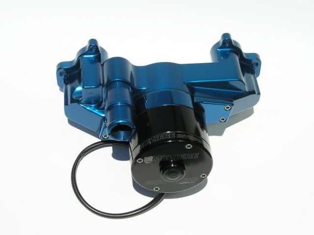 Meziere 100 Series Electric Water Pump, Blue, Standard (GM LS1) - Click Image to Close