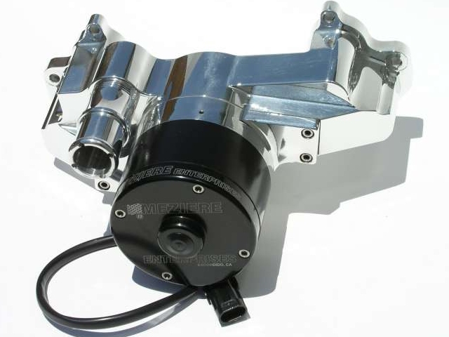 Meziere 100 Series Electric Water Pump, Polished, HD (GM LS1) - Click Image to Close