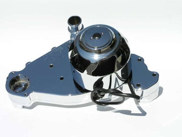 Meziere 300 Series Electric Water Pump, Chrome (GM LS1) - Click Image to Close