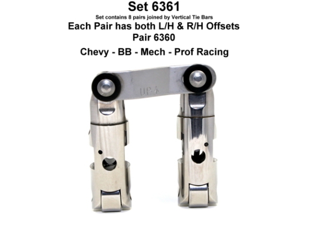 Morel Mechanical Roller Lifters (BBC .903D T/B U/P P/O +.300 (.180 INT & EX OFFSET EA PAIR))