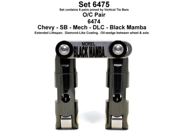 Morel BLACK MAMBA Mechanical Roller Lifters (SBC .842D T/B U/P P/O +.300 O/C DLC)