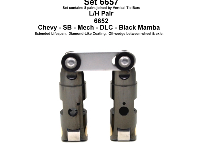 Morel BLACK MAMBA Mechanical Roller Lifters (BLACK MAMBA SBC/BUICK .903D T/B U/P P/O (.180 LEFT INT O/S) DLC) - Click Image to Close
