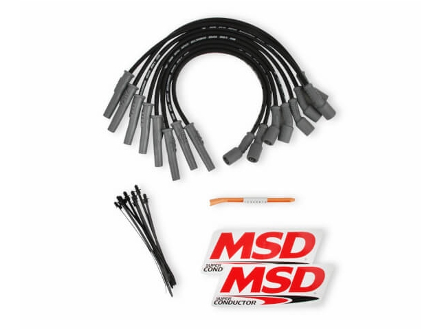 MSD 8.5mm Super Conductor Spark Plug Wire Set, Black (2011-2014 F-150 SVT Raptor 6.2L V8)
