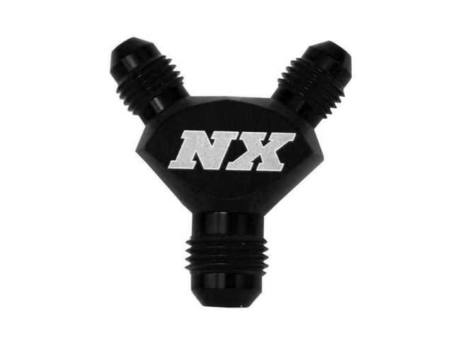 NITROUS EXPRESS 4AN X 4AN X 4AN Billet Pure-Flo Y Fitting (Black) - Click Image to Close