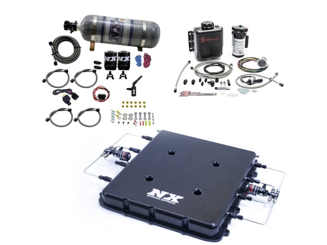 NITROUS EXPRESS LT4 Nitrous Kit & Water Methanol & Billet LT4 Supercharger Lid w/ 12 Pound Bottle