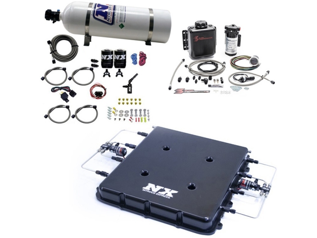 NITROUS EXPRESS LT4 Nitrous Kit & Water Methanol & Billet LT4 Supercharger Lid w/ 12 Pound Bottle - Click Image to Close