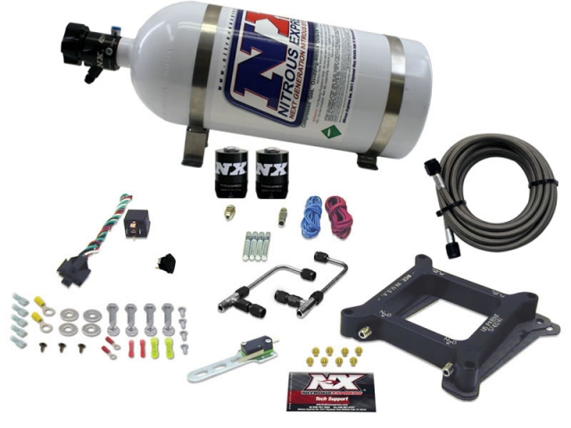 NITROUS EXPRESS Holley Gemini Twin Stage Six Nitrous Kit w/ 10 Pound Bottle (50-300 WHP)