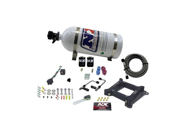 NITROUS EXPRESS Holley Gemini Twin Stage Six Alcohol Nitrous Kit w/ 10 Pound Bottle (50-300 WHP)