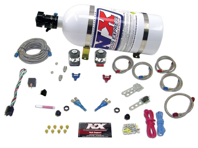 NITROUS EXPRESS Gemini Twin EFI Dual Nozzle Nitrous Kit w/ 10 Pound Bottle, 35-150 WHP x 2 (GM)