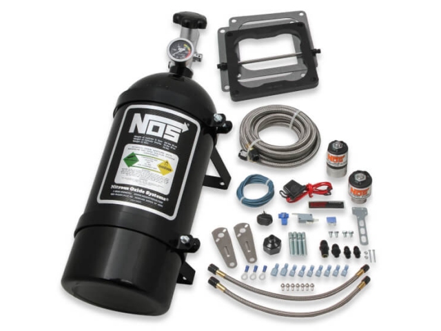 NOS BIG SHOT Wet Nitrous System, Black [190-300 HP] (4150 4-Barrel Carburetor) - Click Image to Close