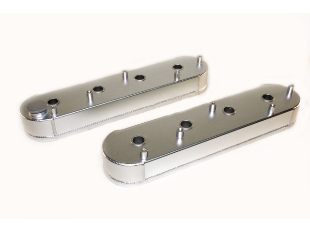 PRW Aluminum Fabricated Valve Covers, Satin Silver Anodized (GM LS) - Click Image to Close