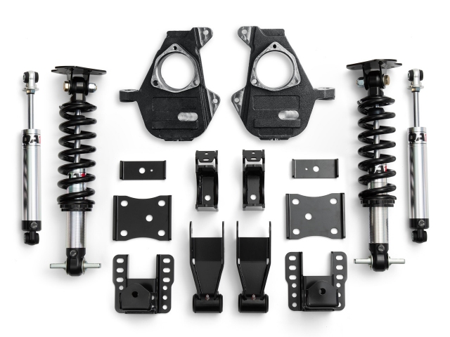 QA1 FULL-VEHICLE LOWERING KIT [Drive Type 4WD | Valving Single | 4" to 6" Rear Drop w/ Spindles] (2007-2016 Chevrolet Silverado & GMC Sierra 1500)