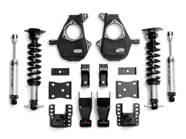 QA1 FULL-VEHICLE LOWERING KIT [Drive Type 2WD | Valving Double | 4" to 6" Rear Drop w/ Spindles] (2007-2016 Chevrolet Silverado & GMC Sierra 1500) - Click Image to Close