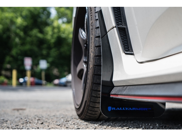 RALLY ARMOR UR Black Mud Flaps w/ Blue Logo (2017-2021 Civic Type R)