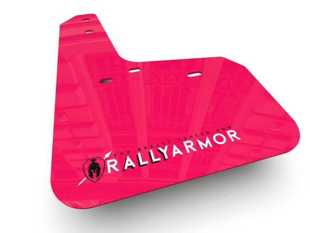 RALLY ARMOR BCE Pink Mud Flaps w/ White Logo (2017-2021 Tesla Model 3) - Click Image to Close
