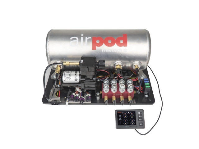 ridetech RIDEPRO e5 Air Ride Suspension Control System | 3 Gallon Single Compressor AirPod-1/4" Valves