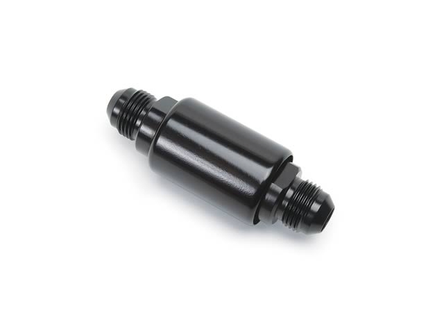 Russell Competition Fuel Filter, Black (3-1/4" LENGTH | 1-1/4" DIA. | -8 MALE INLET/OUTLET)