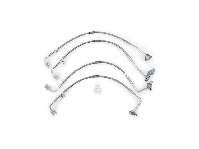Russell Stainless Steel Brake Hoses, Front Disc & Rear Disc (2007-2012 JEEP Wrangler JK) - Click Image to Close
