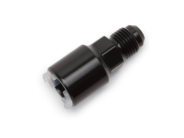 Russell Push-On EFI Fitting, -6 AN Male To 3/8" SAE Quick-Disconnect Female, Black