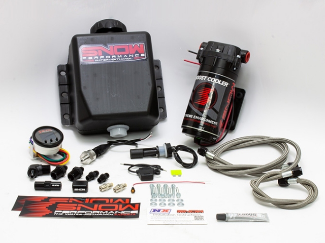 SNOW PERFORMANCE Stage 3.5 Boost Cooler Direct Injected VC-100 Progressive Water-Methanol Injection Kit (Stainless Steel Braided Line, 4AN Fittings)
