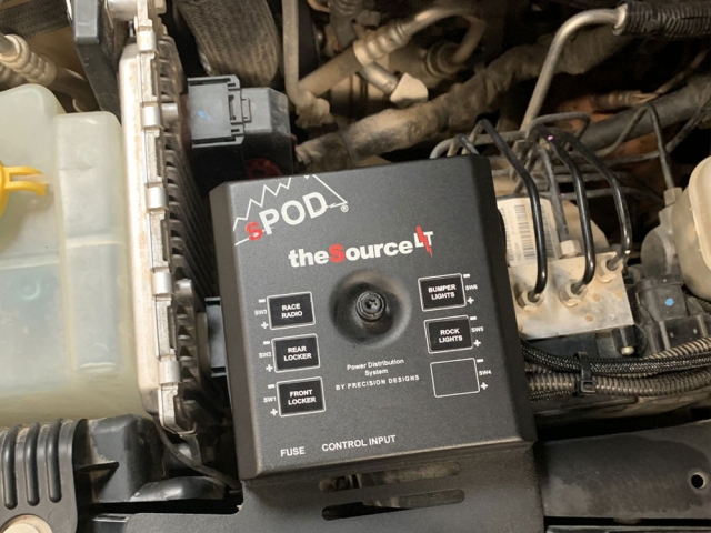 sPOD the Source LT POWER DISTRIBUTION MODULE (2018-2025 Jeep Wrangler JL & JLU & Gladiator JT 3.6L PENTASTAR V6)