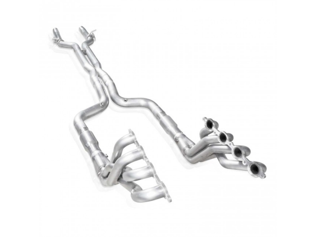 STAINLESS WORKS Long Tube Headers & X-Pipe w/ Catalytic Converters, 2" x 3" (2016-2021 Camaro SS) - Click Image to Close