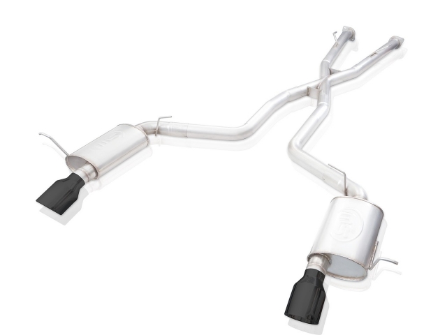 STAINLESS WORKS "REDLINE SERIES" Cat-Back Exhaust w/ Black Tips, 3", FACTORY CONNECT (2018-2020 Durango SRT) - Click Image to Close