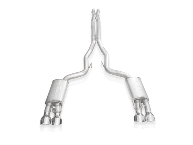 STAINLESS WORKS "REDLINE SERIES" Cat-Back Exhaust & X-Pipe w/ Polished Tips, FACTORY CONNECT (2020 Mustang Shelby GT500)