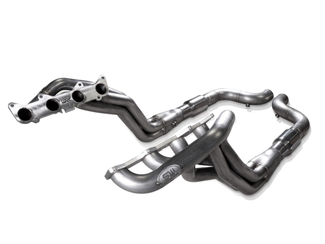 STAINLESS WORKS Long Tube Headers & Connection Pipes w/ Catalytic Converters, 2" x 3", PERFORMANCE CONNECT (2015-2018 Mustang GT) - Click Image to Close