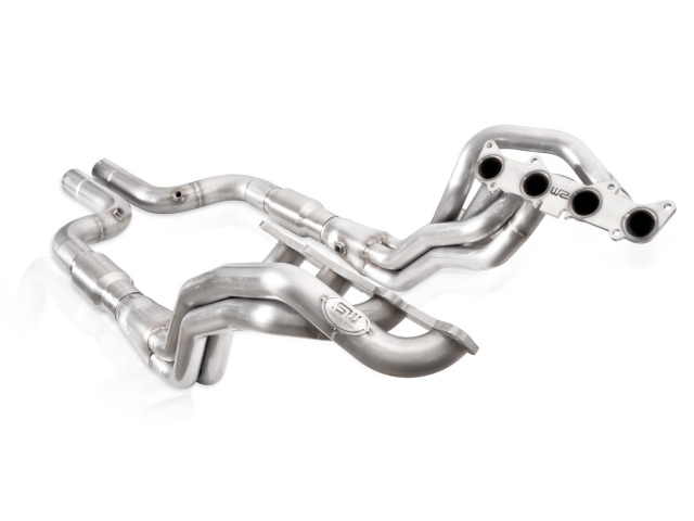 STAINLESS WORKS Long Tube Headers & Connection Pipes w/ Catalytic Converters, 2" x 3", AFTERMARKET CONNECT (2015-2018 Mustang GT) - Click Image to Close