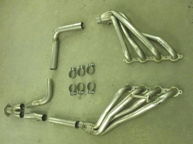 Stainless Works Long Tube Headers & Y-Pipe w/ Catalytic Converters, Factory Connect, 1-3/4" x 3" (1999-2002 Sierra & Silverado 4.8L & 5.3L 4WD) - Click Image to Close